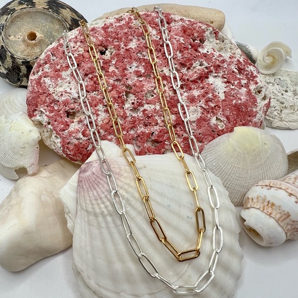 14k Gold Filled 3mm Paperclip Chain Necklace - Picture 4 of 10